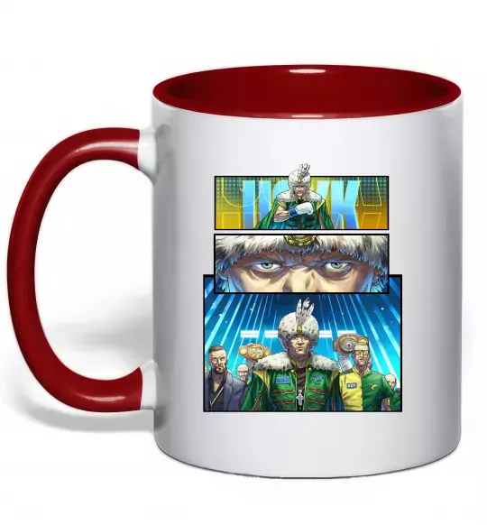 Чашка с цветной ручкой Усик комікс Красный фото