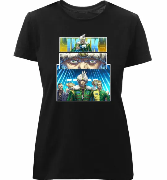 Женская премиум футболка Усик комікс Черный фото