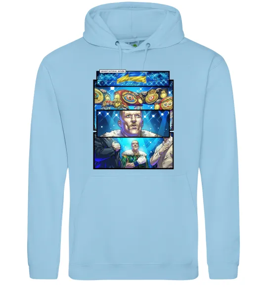 Мужская толстовка (худи) Усик комікс гімн Голубой фото