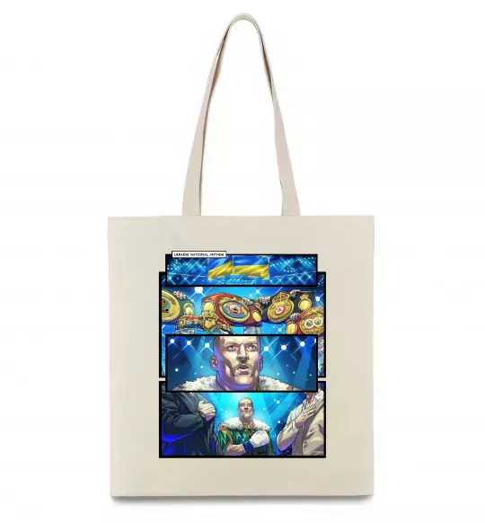 Еко-сумка Усик комікс гімн Бежевий фото