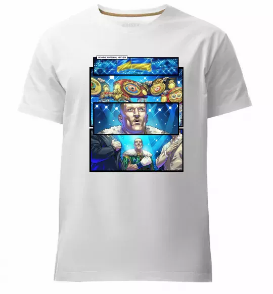 Мужская премиум футболка Усик комікс гімн Белый фото