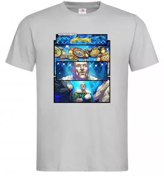 Мужская футболка Усик комікс гімн Серый фото