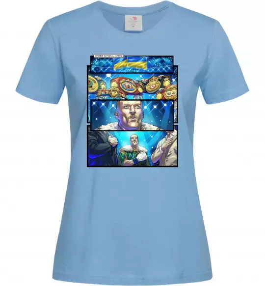 Жіноча футболка Усик комікс гімн Блакитний фото