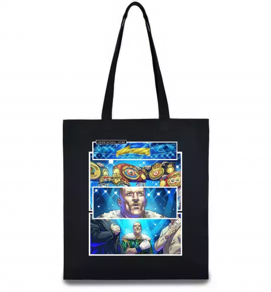 Еко-сумка Усик комікс гімн Чорний фото