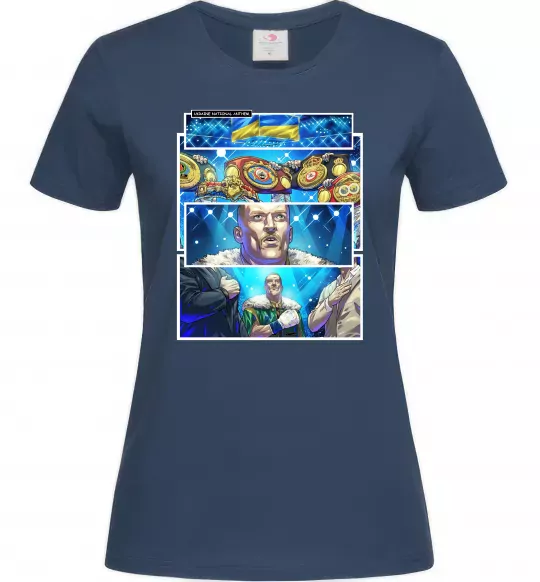 Жіноча футболка Усик комікс гімн Темно-синій фото