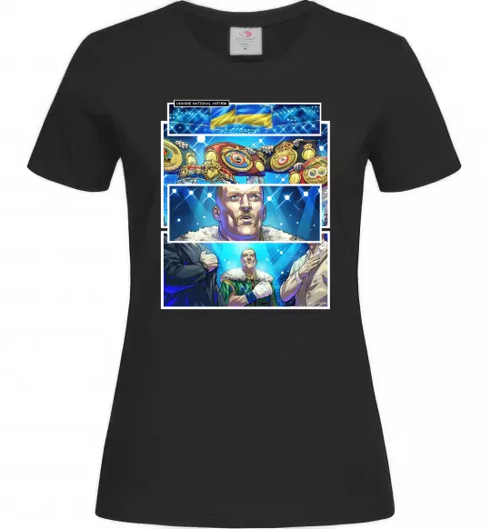 Жіноча футболка Усик комікс гімн Чорний фото