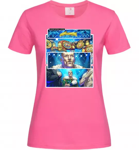 Жіноча футболка Усик комікс гімн Яскраво-рожевий фото