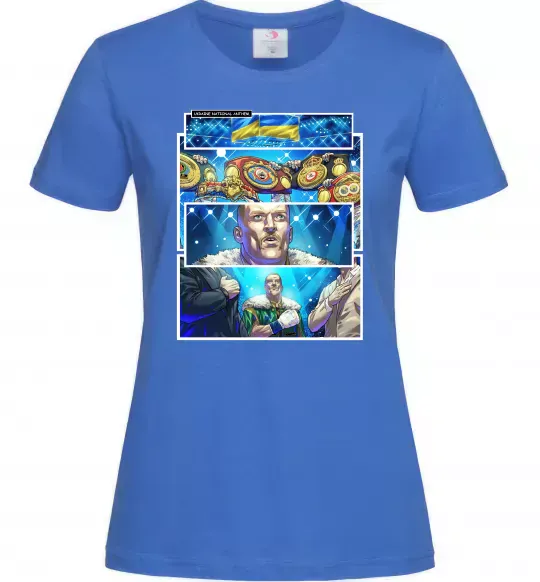 Жіноча футболка Усик комікс гімн Яскраво-синій фото