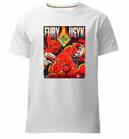 Мужская премиум футболка Usyk Fury Белый фото