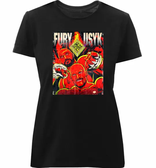 Женская премиум футболка Usyk Fury Черный фото