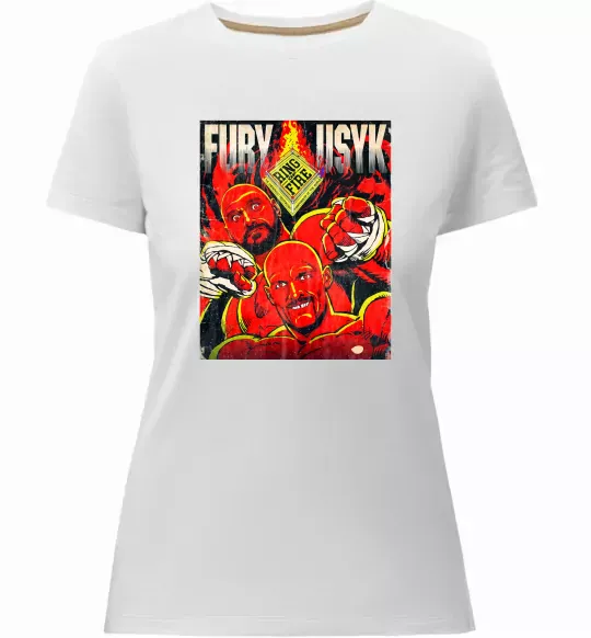 Женская премиум футболка Usyk Fury Белый фото