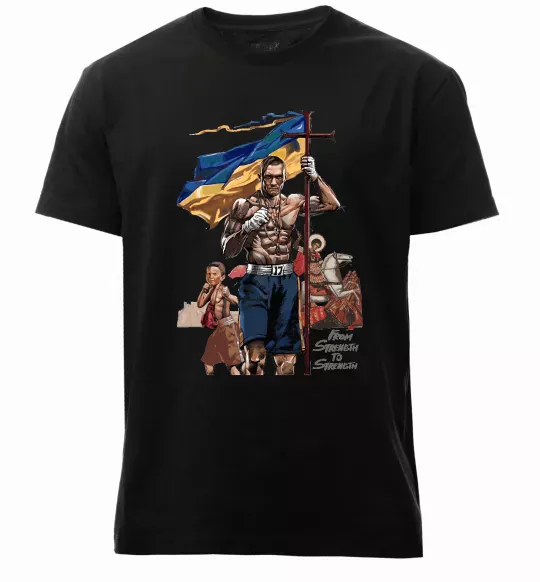 Чоловіча преміум футболка From Stength-to Strength Чорний фото