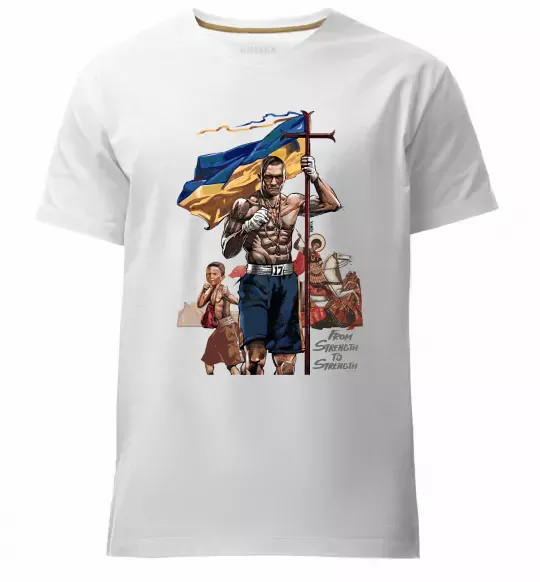 Чоловіча преміум футболка From Stength-to Strength Білий фото