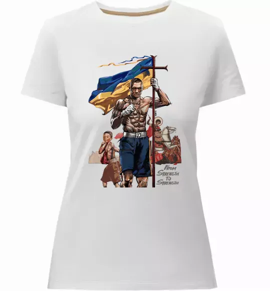 Жіноча преміум футболка From Stength-to Strength Білий фото