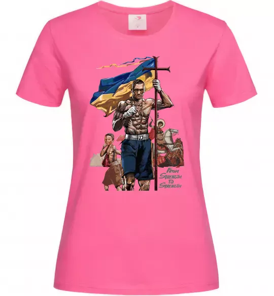 Жіноча футболка From Stength-to Strength Яскраво-рожевий фото