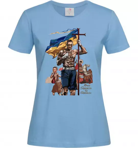 Жіноча футболка From Stength-to Strength Блакитний фото
