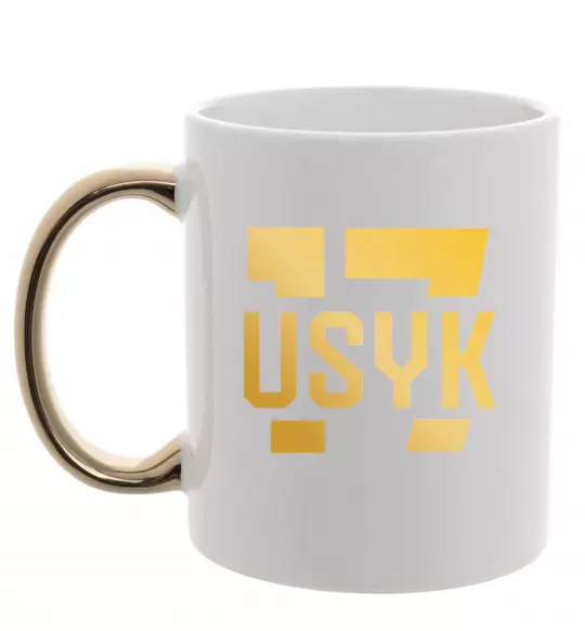 Чашка с цветной ручкой Usyk Золото фото