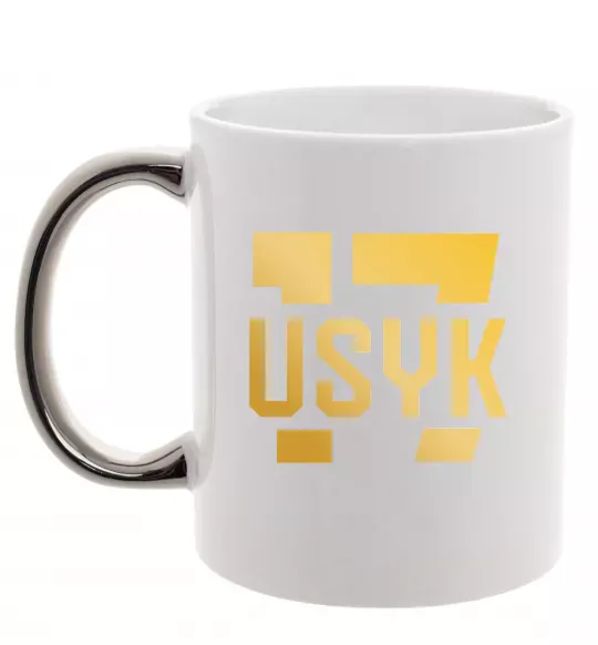 Чашка с цветной ручкой Usyk Серебро фото