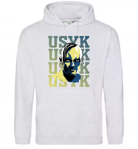 Чоловіча толстовка (худі) Usyk art Сірий меланж фото