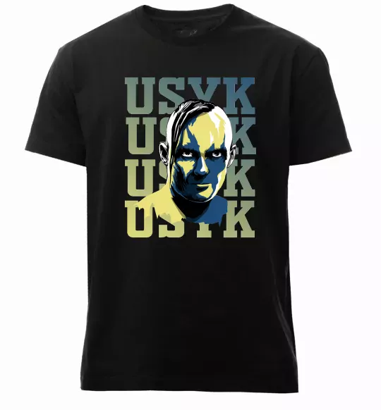 Мужская премиум футболка Usyk art Черный фото