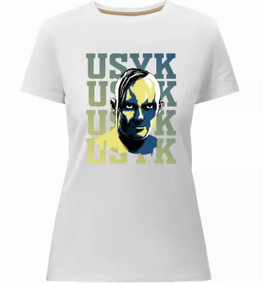 Женская премиум футболка Usyk art Белый фото