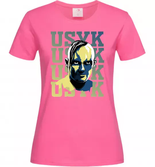 Жіноча футболка Usyk art Яскраво-рожевий фото