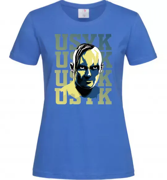 Жіноча футболка Usyk art Яскраво-синій фото