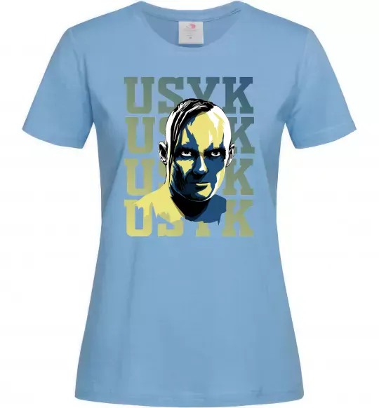 Жіноча футболка Usyk art Блакитний фото
