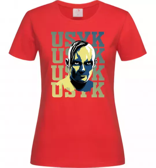 Жіноча футболка Usyk art Червоний фото