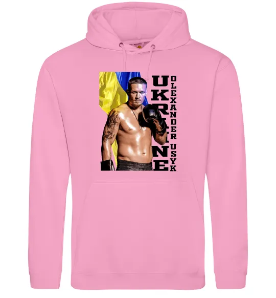 Чоловіча толстовка (худі) Usyk Ukraine Рожевий фото