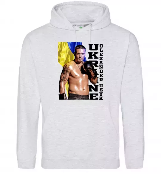 Жіноча толстовка (худі) Usyk Ukraine Сірий меланж фото