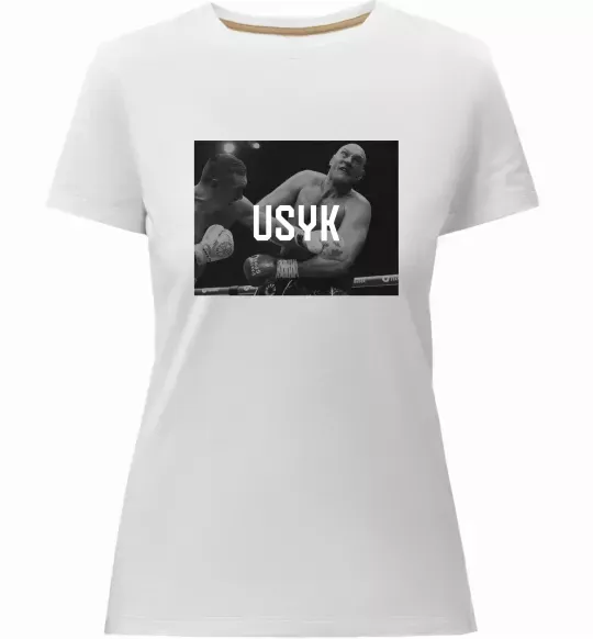 Женская премиум футболка Усик проти Ф'юрі Белый фото