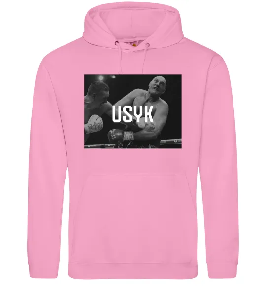 Женская толстовка (худи) Усик проти Ф'юрі Розовый фото