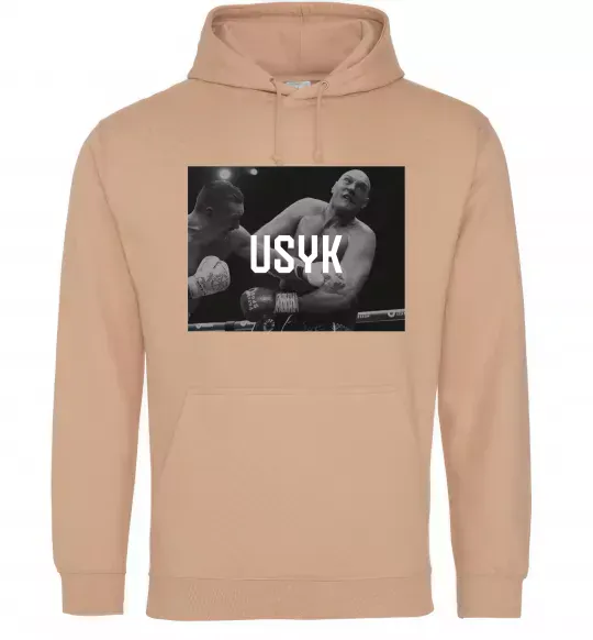 Женская толстовка (худи) Усик проти Ф'юрі Песочный фото