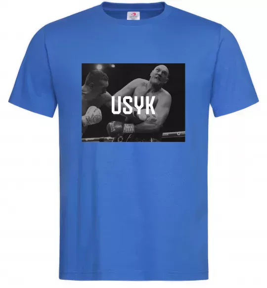 Мужская футболка Усик проти Ф'юрі Ярко-синий фото