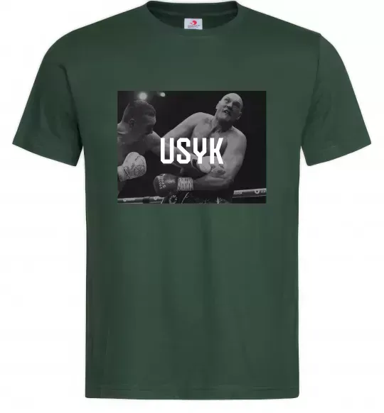 Мужская футболка Усик проти Ф'юрі Темно-зеленый фото
