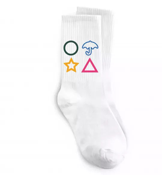 Носки Гра в кальмара фігури Белый фото