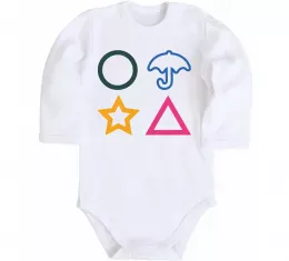 Детский боди Гра в кальмара фігури Белый фото