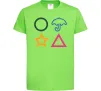 Детская футболка Гра в кальмара фігури Лаймовый Детская футболка Гра в кальмара фігури Лаймовый фото