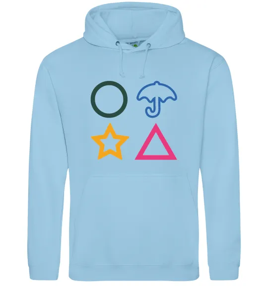 Женская толстовка (худи) Гра в кальмара фігури Голубой фото