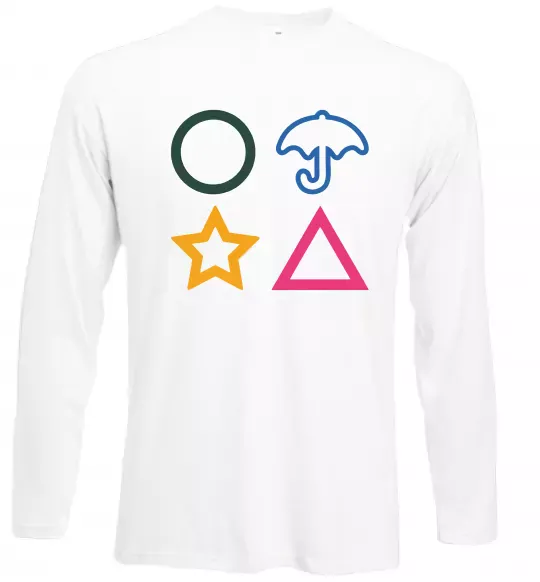 Лонгслив Гра в кальмара фігури Белый фото