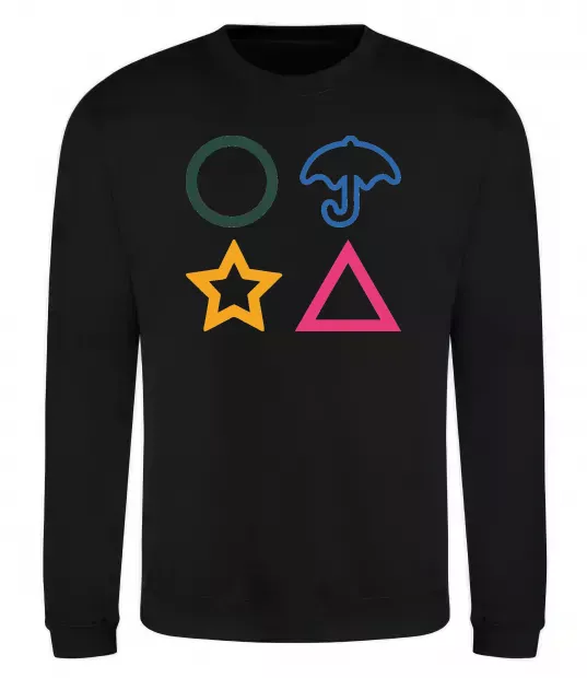 Світшот Гра в кальмара фігури Чорний фото