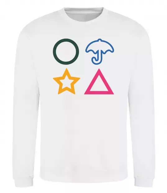 Світшот Гра в кальмара фігури Білий фото