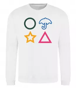 Світшот Гра в кальмара фігури Білий фото