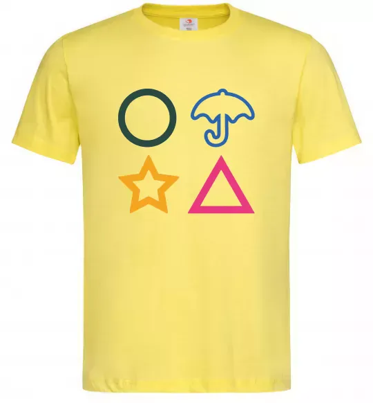 Мужская футболка Гра в кальмара фігури Лимонный фото