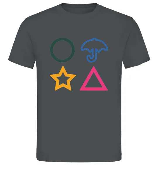 Мужская футболка Гра в кальмара фігури Графит фото