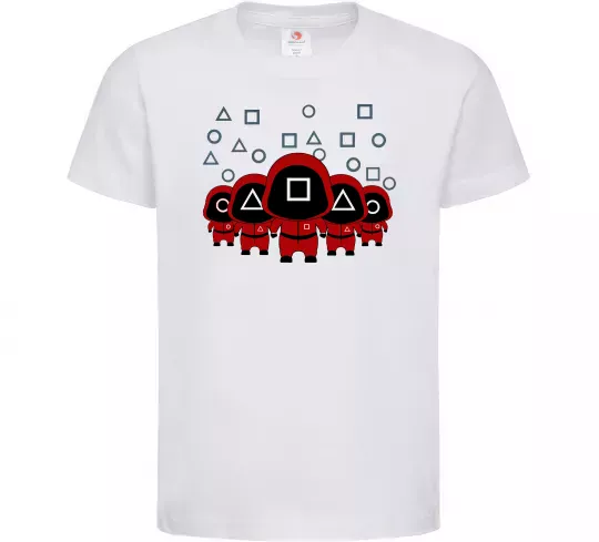 Дитяча футболка Гра в кальмара солдати Білий фото