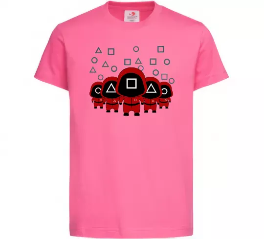 Дитяча футболка Гра в кальмара солдати Яскраво-рожевий фото