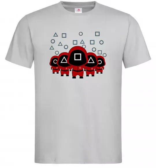 Мужская футболка Гра в кальмара солдати Серый фото