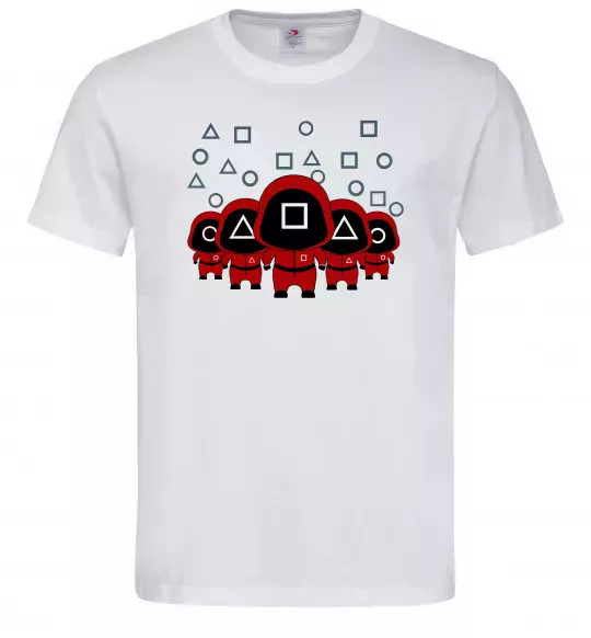 Мужская футболка Гра в кальмара солдати Белый фото